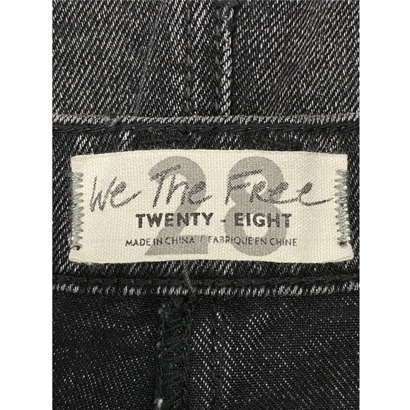Free People We The Free Brea Cutoff Button Fly Denim Mini Skirt, Black - Size 28 - Picture 8 of 8